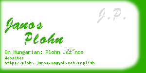 janos plohn business card